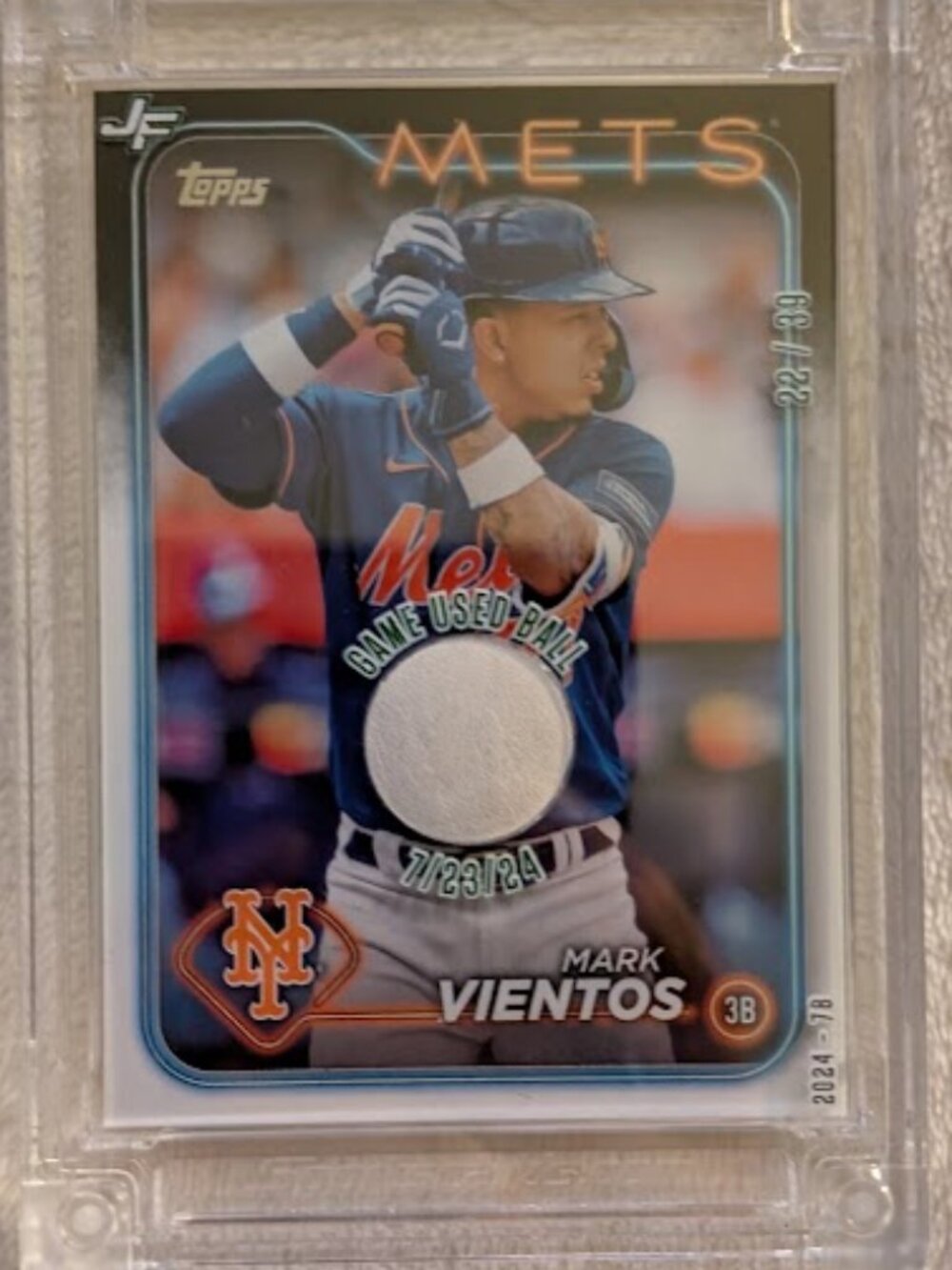 2024 Topps w/ Game Used Ball MARK VIENTOS #78 22/39
